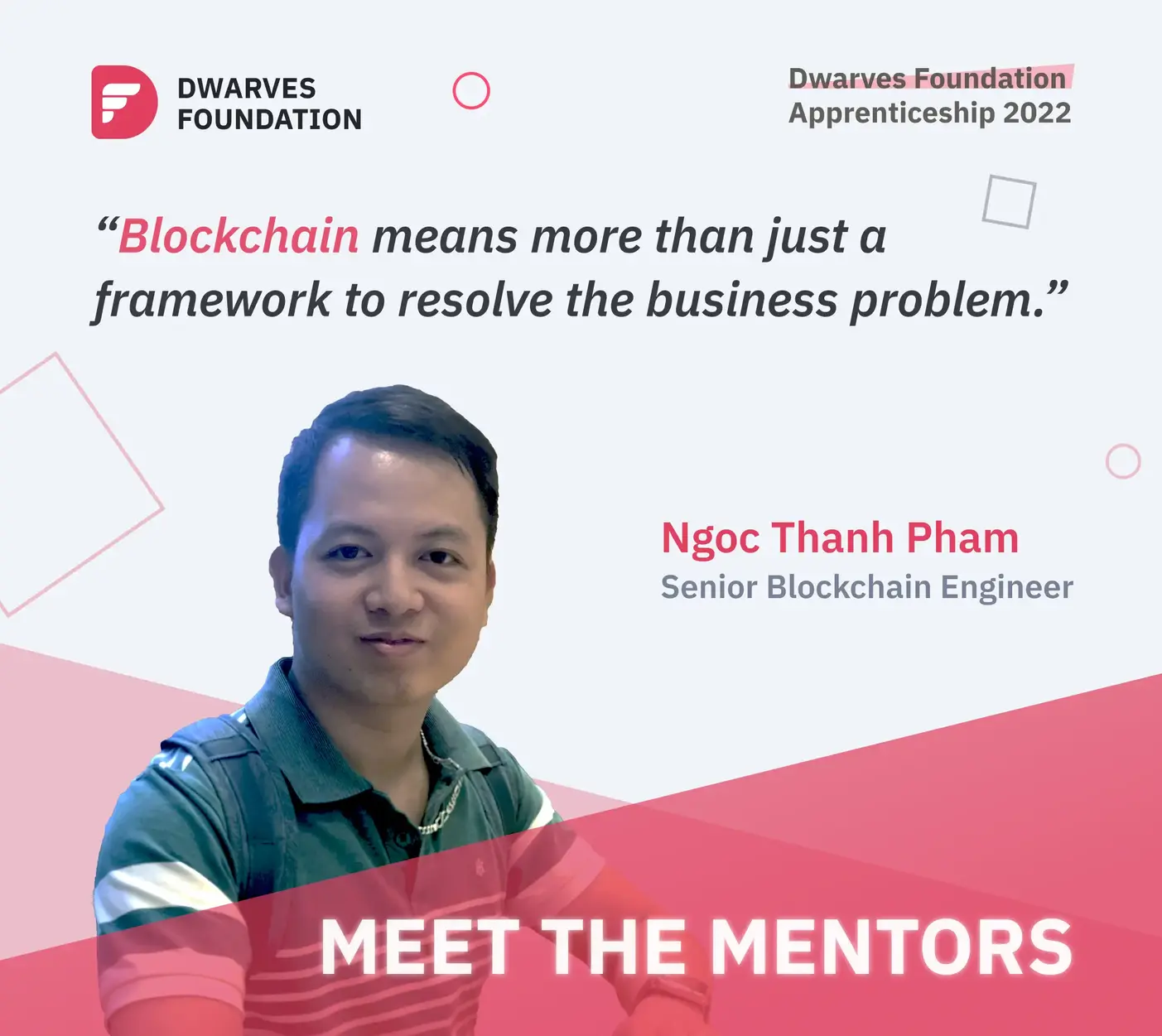 Ngoc Thanh Pham, blockchain mentor at Dwarves Foundation, during a presentation