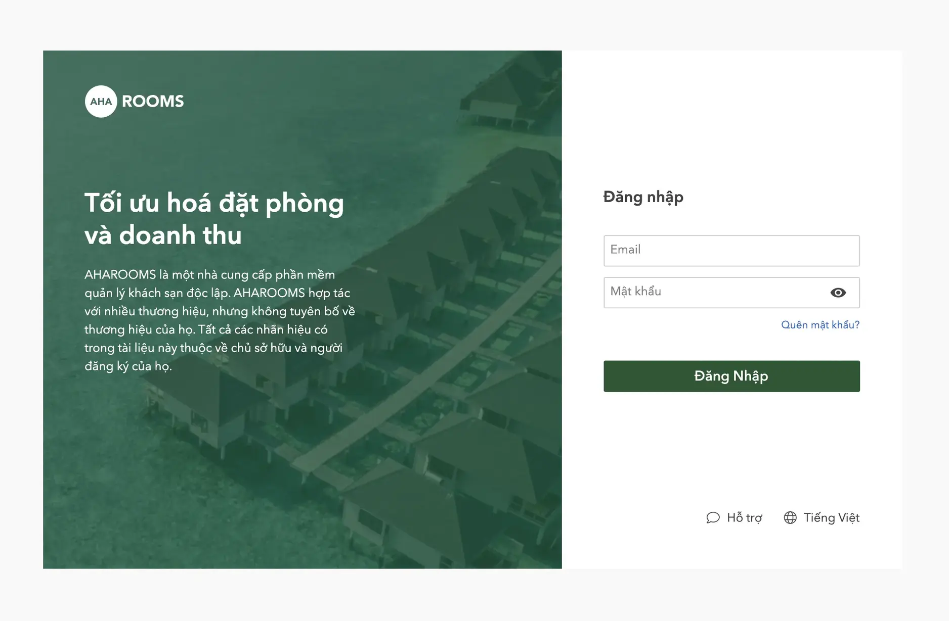Aharooms property management system dashboard