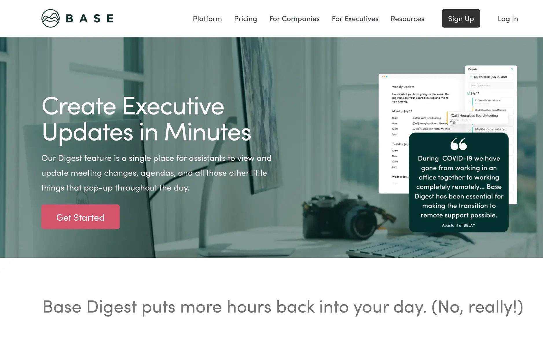 BaseHQ user interface