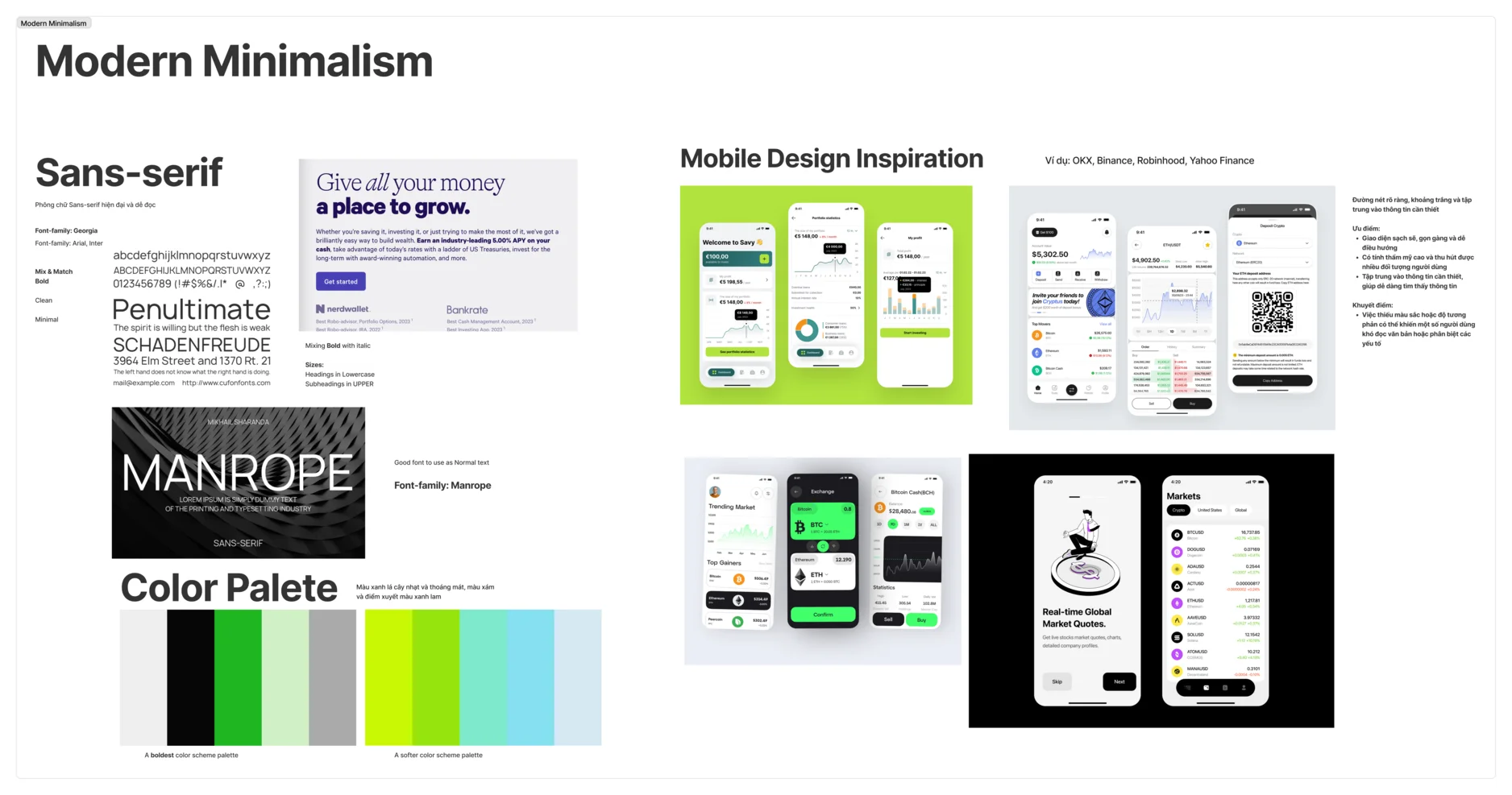 Design concepts for the app interface showing visual style exploration
