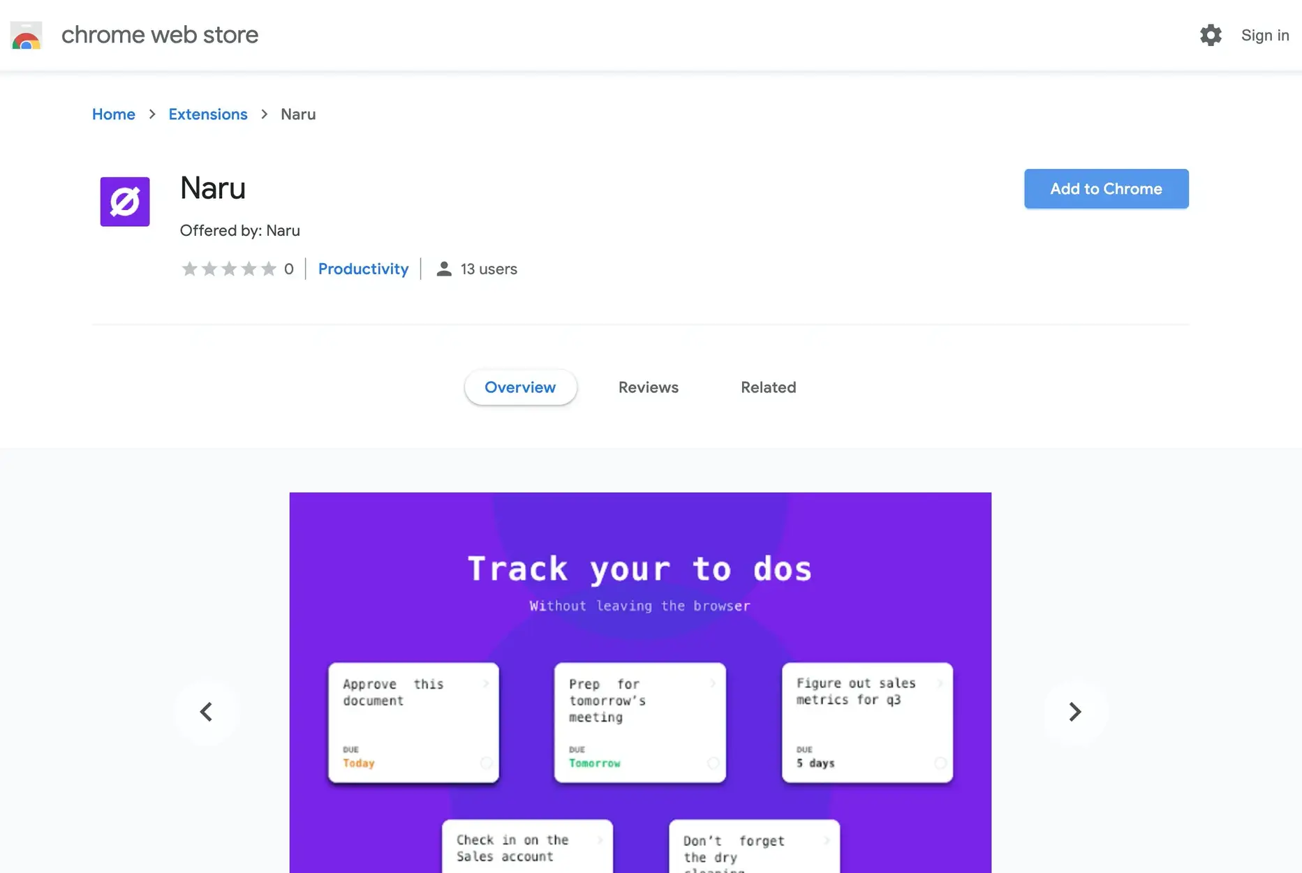 Naru results showing key metrics and user feedback