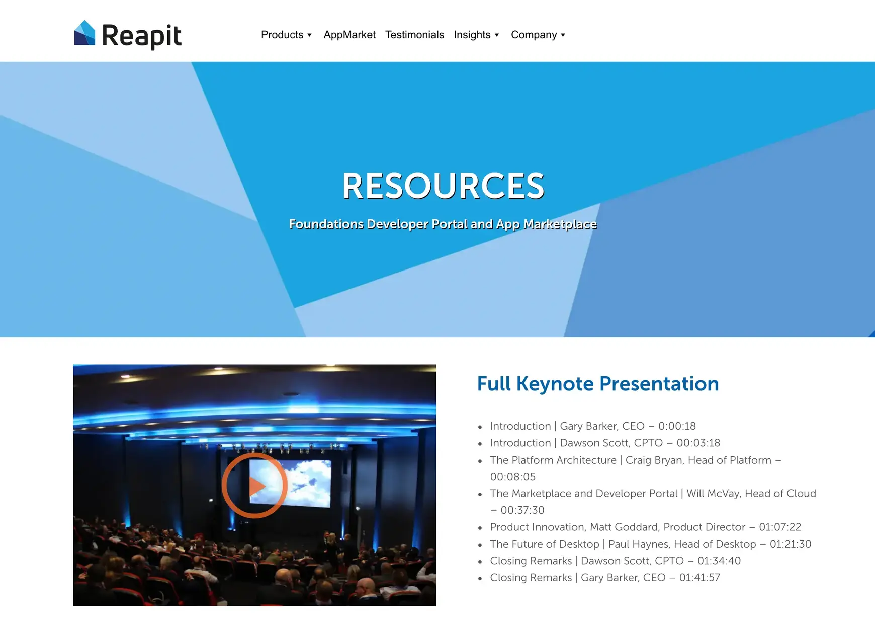 Reapit marketplace showing available real estate applications