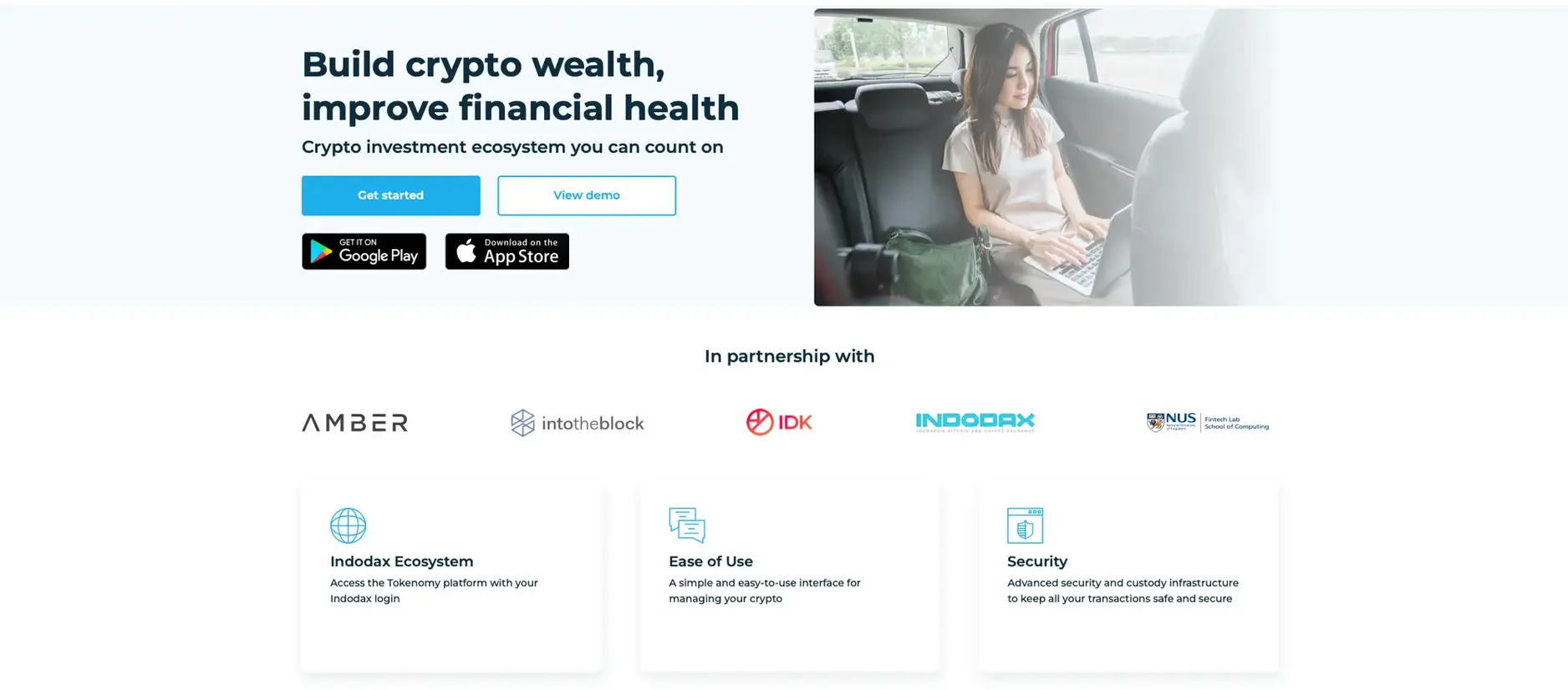 Tokenomy cryptocurrency investment platform interface