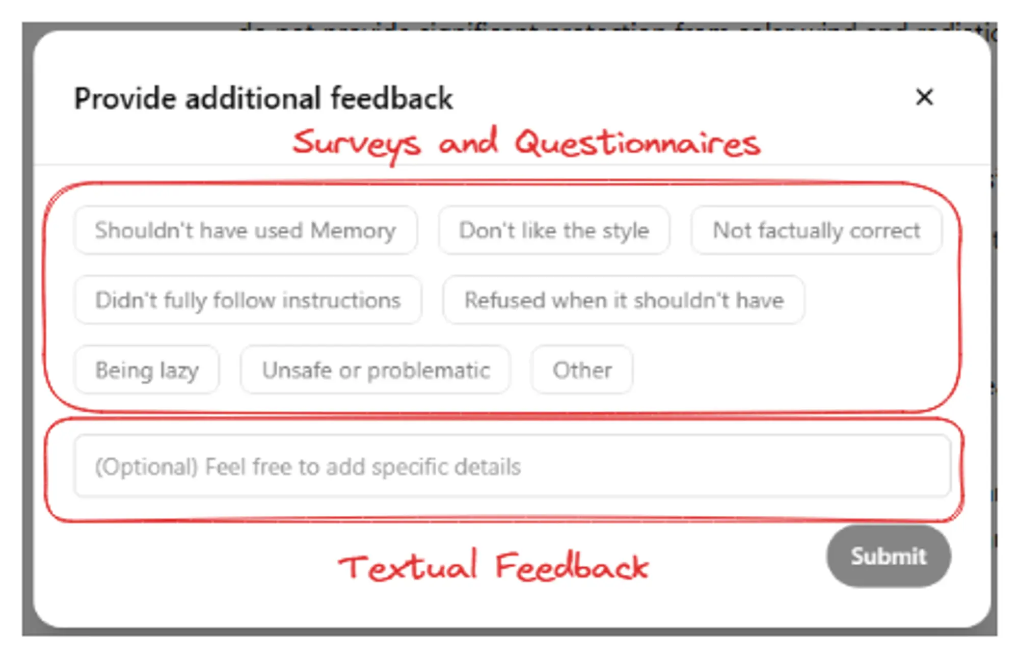 Explicit feedback